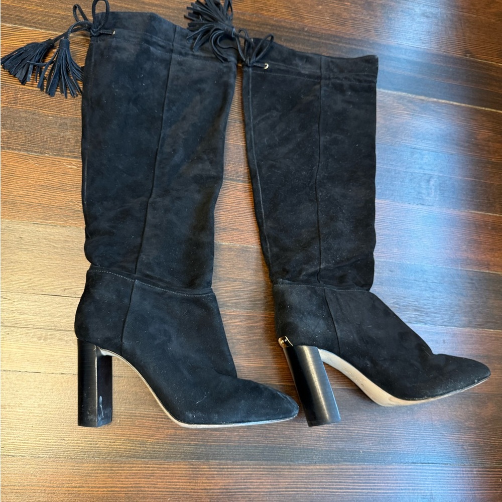 Kate Spade Black Suede Heeled Boots